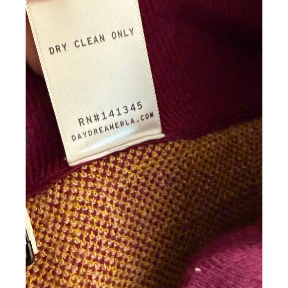 Daydreamer Pants Women Medium Burgundy knit Plaid cropped Dark Academia Preppy - Picture 14 of 14